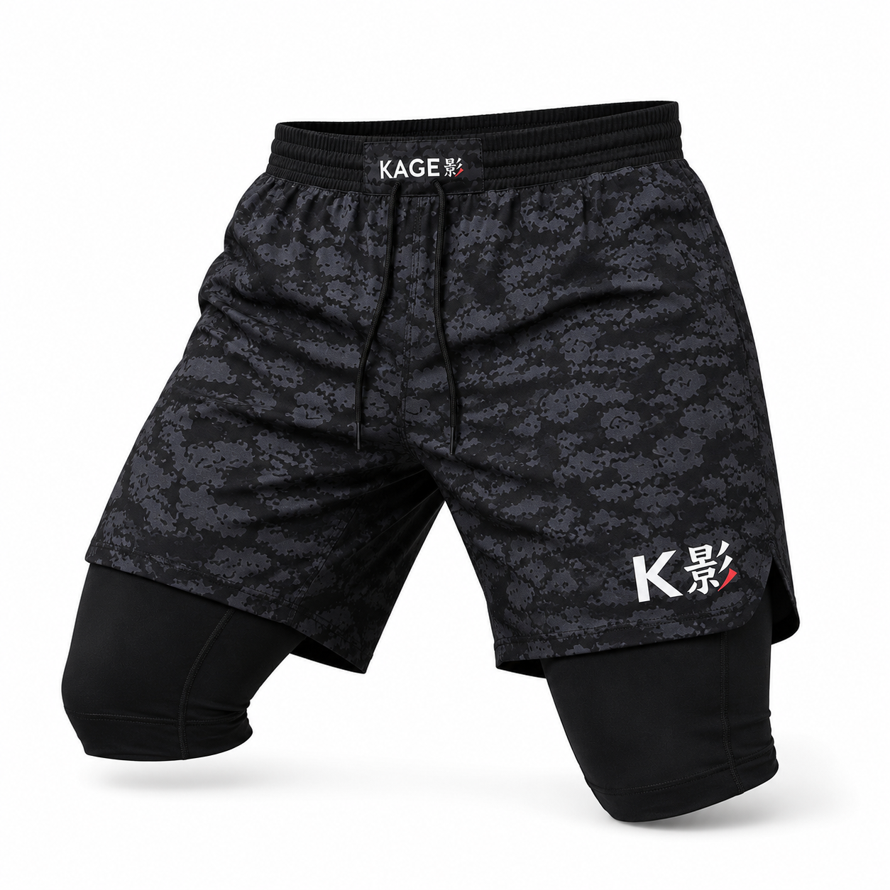 knee length 2 in 1 mma shorts